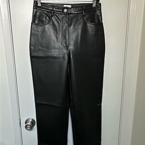 Aritzia Wilfred Melina Black Vegan High-Waist Leather Pants